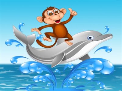 داستان میمون و دلفین